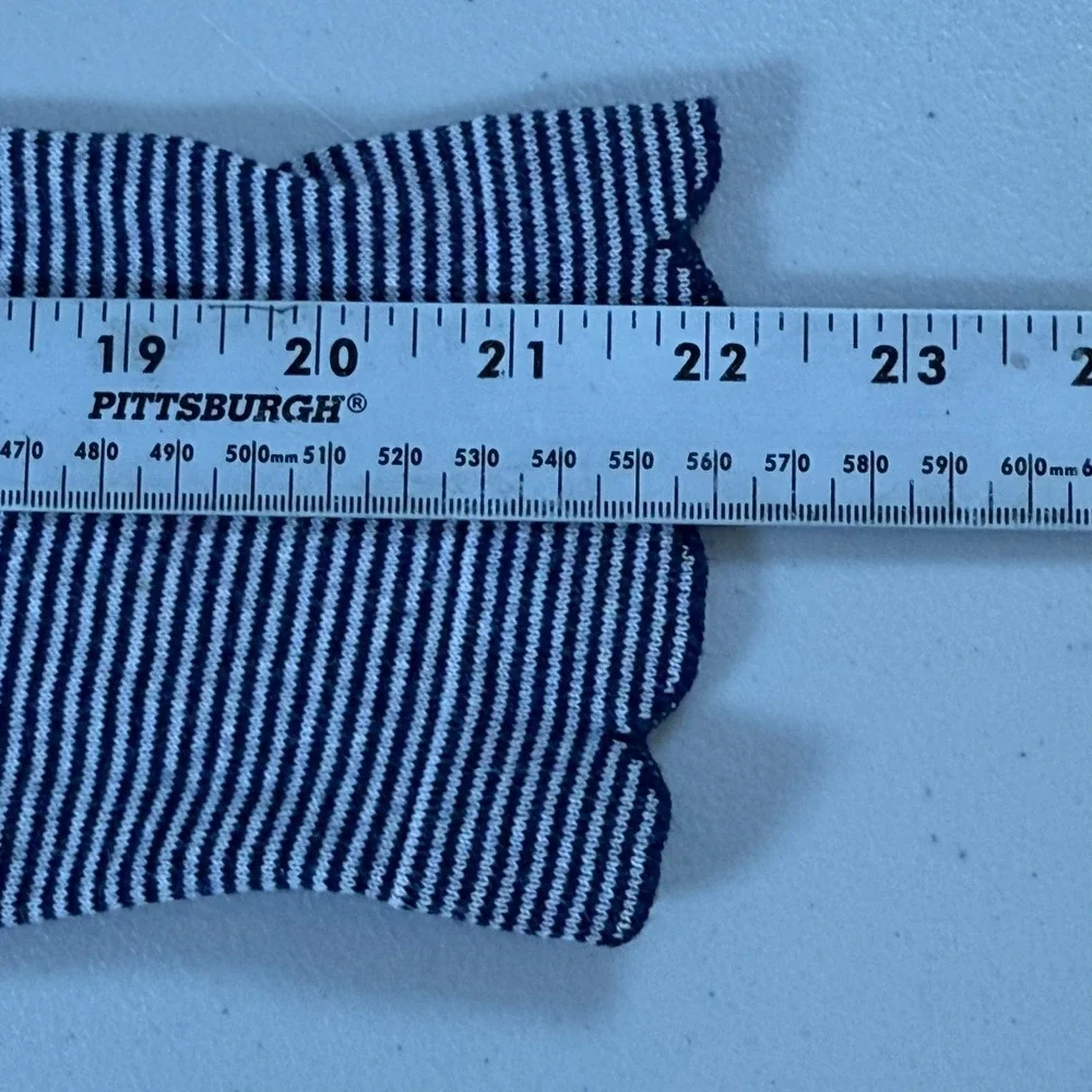 J. McLaughlin‎ Shirt Womens L Large Blue White Stripe Cashmere Blend Scallop Hem